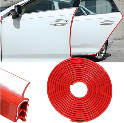 Osilly Car Door Edge Guards, 16Ft Rubber Seal Car Door Edge Trim, U Shape Door Edge Protector Guard, Aluminum Weather Proofing Automotive Door Edge Molding Protection for Most Car (Black)