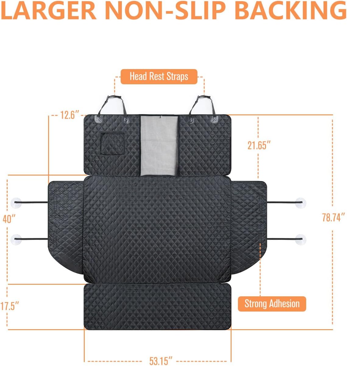 PETICON SUV Cargo Liner for Dogs, Waterproof Trunk Cover for SUVs with Bumper Flap Protector, Scratchproof Durable 600D Oxford Fabric, Non-Slip, Machine Washable
