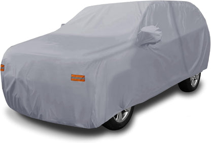 X AUTOHAUX SUV Car Cover for Chevrolet Tahoe 4 Door 2007-2024 Outdoor Waterproof Sun Rain Dust Wind Snow Protection 190T PU W/Driver Door Zipper Black