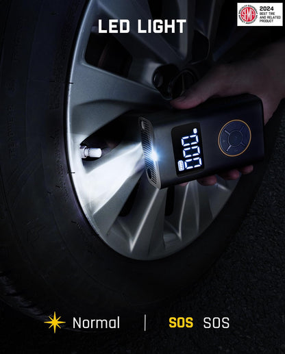 Fanttik X9 Pro Portable Tire Inflator for Compact Car, 1Min Fast Inflate Electric Bike Pump with Digital Tire Pressure Gauge, 150PSI Air Compressor for Electric Bikes, Motorcycle, Ball, Ideal for Dad