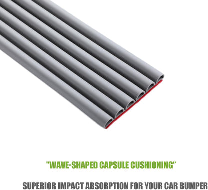 VEXPLO DIY Car Bumper Protector Guard, Strong Self Adhesive Rubber Rear Front Bumper Guard for SUV Cars Trucks, No Residue Anti Scratch & Anti-Colision Car Bumper Guard Accessories- 5 Pack Black