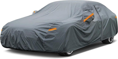GUNHYI 16 Layers Car Cover Waterproof All Weather, Heavy Duty Outdoor Car Cover Universal Fit Sedan Toyota Camry, Tesla Model 3, Honda Accord, Nissan Altima, Kia K5/Stinger, Hyundai Sonata etc.