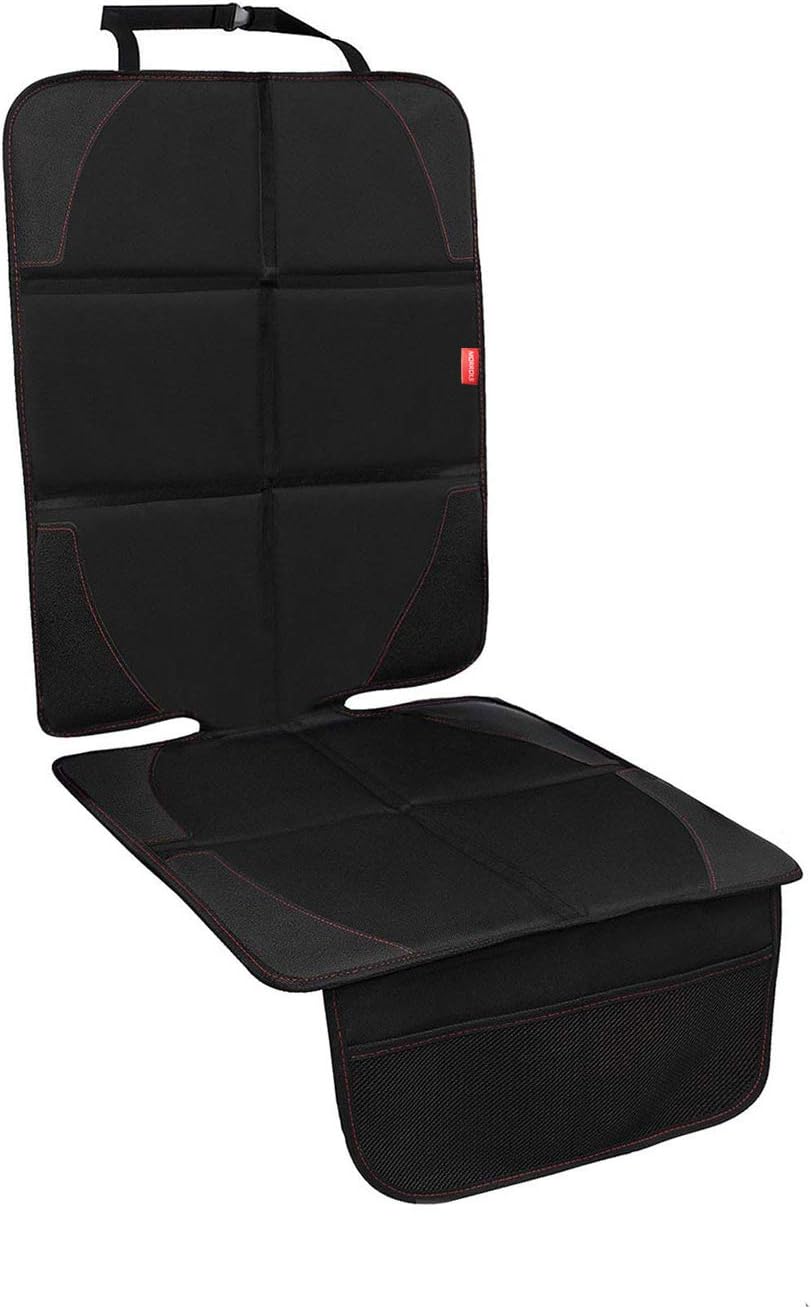 MORROLS Car Seat Protector, 2 Pack Carseat Protector with Thick Padding, Baby/Pets for Child Car Seat-Mesh Pockets-Waterproof-Universal Size(Black)