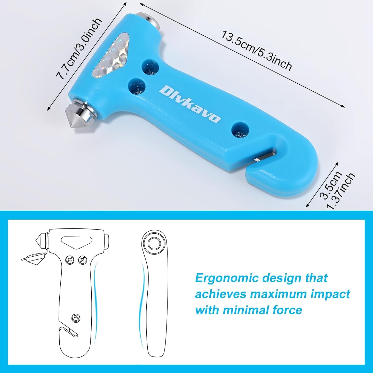 Window Breaker, 3-in-1 Emergency Escape Tool with Car Safety Hammer and Seat Belt Cutter, Safety Emergency Car Escape Tool, Road Trip Essential and Must Haves
