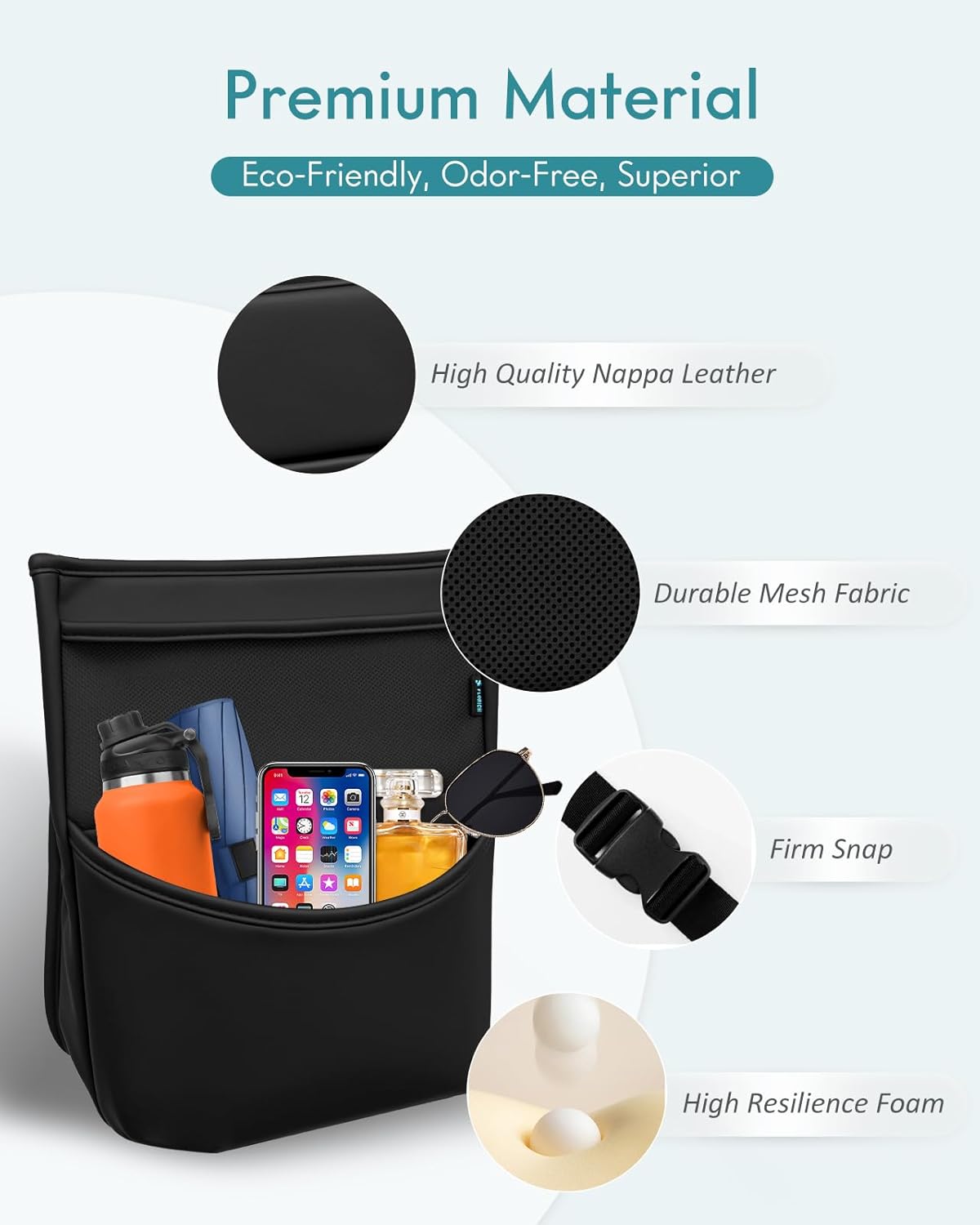 FLORICH Car Seat Gap Filler, Pro-Seats Gap Filler Organizer and Storages 2-in-1, Premium Leather Center Console Organizer, Car Organizer Front Seat Universal Fit for Car SUV Truck