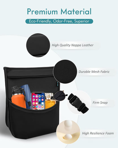 FLORICH Car Seat Gap Filler, Pro-Seats Gap Filler Organizer and Storages 2-in-1, Premium Leather Center Console Organizer, Car Organizer Front Seat Universal Fit for Car SUV Truck