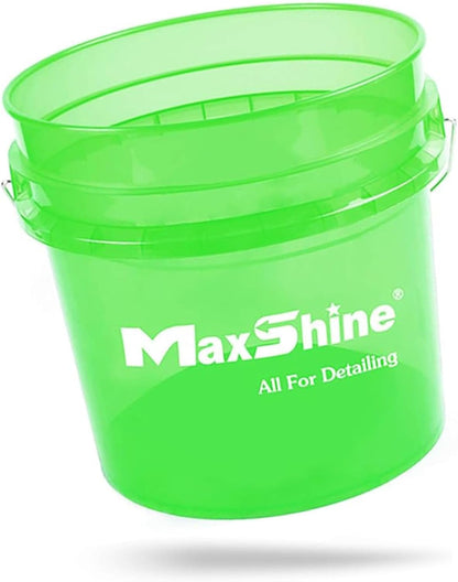 Maxshine 3.5 Gallon Universal Detailing Bucket (Red) – Car Wash Bucket for Scratch-Free Washing – Garage Storage & Auto Detailing Tool Holder – Holds Soap, Foam Cannon, Brushes, Microfiber Towels