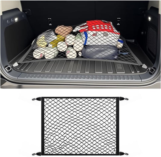 Cargo Net for SUV,Upgraded Highly Elastic Truck Cargo Net with Trunk Net Hooks - Stretch to 62.99"X47.24",Premium Truck Bed Netting for Cargo for Car Organizer and Storage (31.1x22.8)