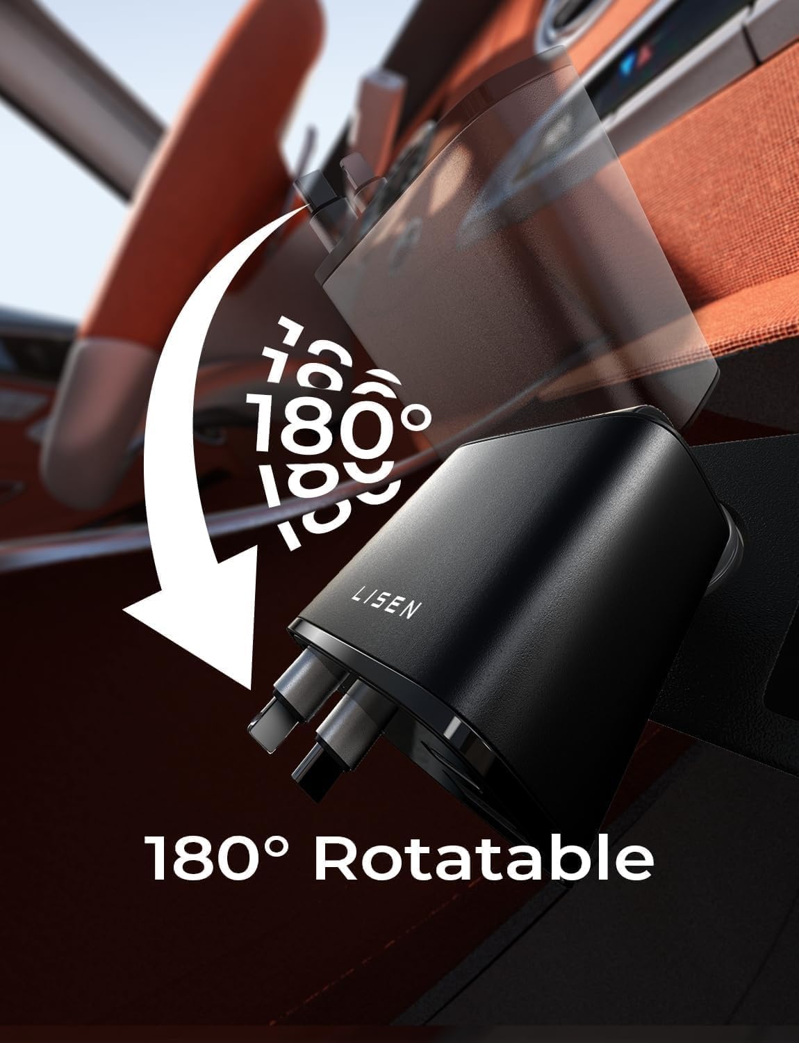 LISEN Retractable Car Charger, 84W Car Charger USB C Fast Charger, Cigarette Lighter USB Charger Adapter, Car Accessories Birthday Gifts for Men Women Dad Mom Husband, for iPhone 17 16 15 14 13 12 11