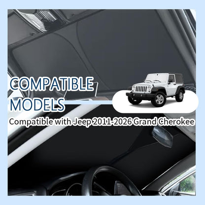 300T Thickened Automotive Glass Sunshade and Comes with Storage Bag,Keep Car Interior Cool,Universal Windshield Sun Shade Fit for Cars,Trucks,SUVs (L: 57.08 * 31.5 inch)