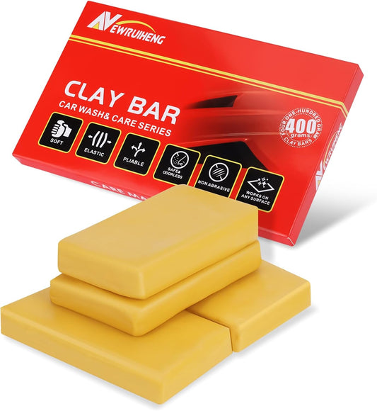 Car Clay Bar 4 Pack 400g, Premium Grade Clay Bars Detailing Magic Clay Bar Cleaner Auto Wash Bars with Washing and Adsorption Capacity for Car Wash Car Detailing Clean,RV, Bus,Glass Cleaning