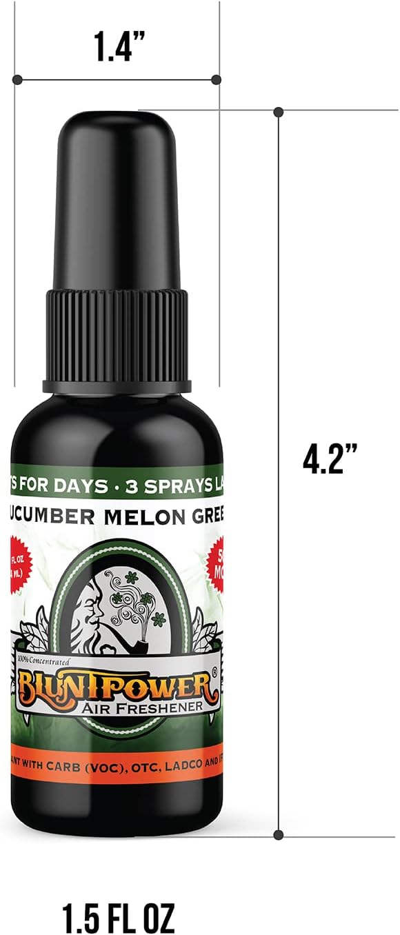 BluntPower (Baby Powder, 1 Pack) Concentrated Air Freshener Spray - Oil-Based Room Diffuser Spray - Long-Lasting Bathroom Scent, Car Freshener & Odor Eliminator - Colors A