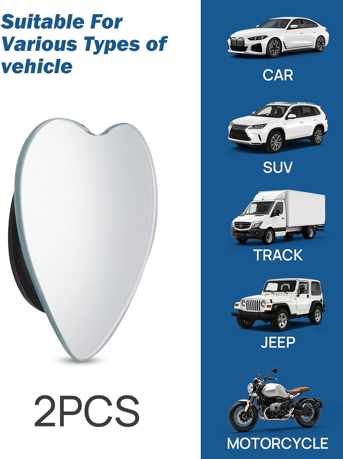 JOYTUTUS Blind Spot Mirror 2 Pack HD Frameless Convex Glass for Wide Angle View and Safer Lane Changing Compatible with Cars SUVs Trucks RVs Easy Stick On & Long Lasting Durability