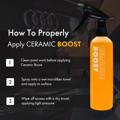 XPEL Ceramic Boost Spray Coating, 16oz - Silicon Dioxide Car Detailing Spray, Beads and Repels Water, Dust, Lint, and Protects Against Debris - Safe for Cars, Trucks, Motorcycles, RV's & More