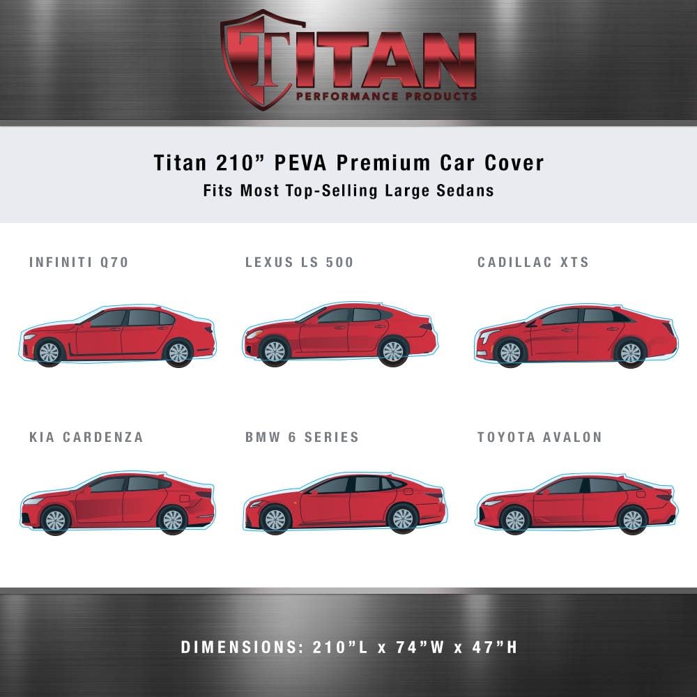 Titan Premium Multi-Layer PEVA Car Cover for Compact SUV 170-187". Waterproof, UV Protection, Anti-Scratch Protective Lining, Driver-Side Zippered Opening. Fits Rav4, Rogue, CR-V and More.