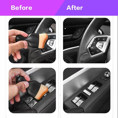 AOCISKA Car Interior Detailing Brush,Soft Bristle Cleaning Brush Car Detailing Brush Dusting Brush,Car Interior Cleaning Tool,Auto Detail Brush Car Dash Duster Brush (Black)