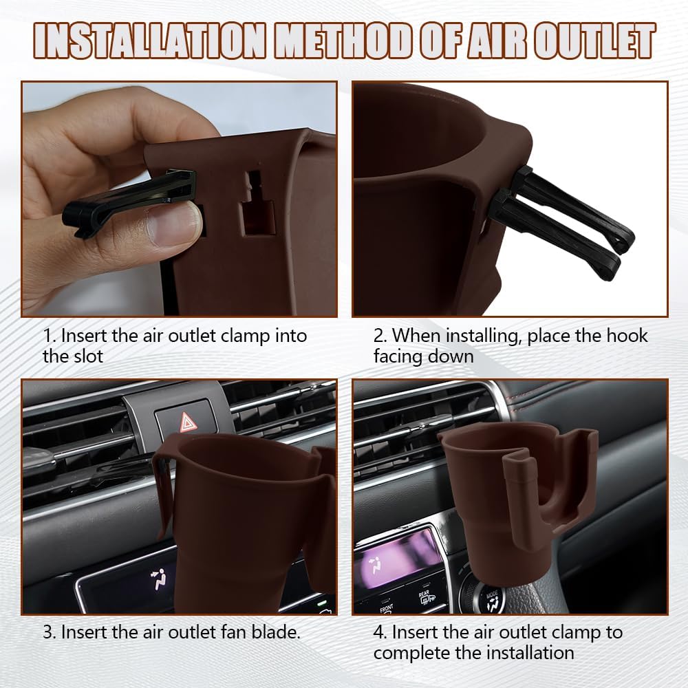 Car Cup Holder Expander, Cup Holder for Car, 2-in-1 Mobile Phone Drink Adapter, Auto Interior Accessories Multifunction Auto Seat Back and Armrest Box Storage Device for Most Vehicles (Black)