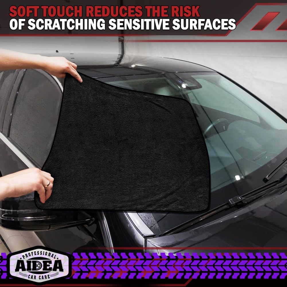 AIDEA Microfiber Cleaning Cloth 24 Pack, Microfiber Towels for Cars, Soft & Absorbent Cleaning Rags, Premium Lint Free Shop Towels for House, Kitchen, Car, 12inx16in