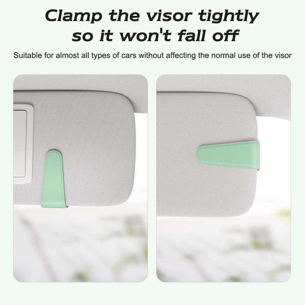 Sotfamily Sunglass Holder for Car Visor, Suede Cloth Magnetic Sunglass Organizer for Car Accessories, 2 Packs, Black
