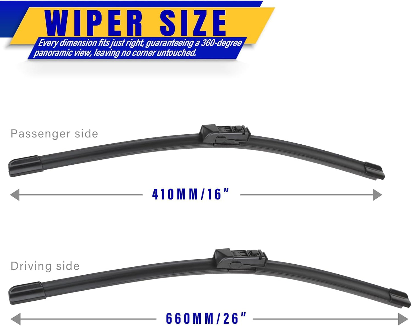 3 wipers Replacement for 2019-2023 2024 2025 2026 Subaru Forester, Windshield Wiper Blades Original Equipment Replacement - 26"/17"/14" (Set of 3) - Colors A