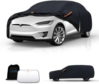 Car Cover Waterproof All-Weather,Outdoor Full Exterior Automobiles Sedan/Coupe (Length 186-193 inch) with Windshield Sun Shade Universal Fit Toyota Camry, Tesla Model 3, Accord etc
