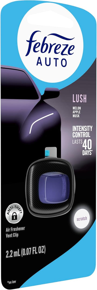 Febreze AUTO Air Freshener, Odor-Fighting Automotive Vent Clip, Midnight Storm Scent, 8 Count