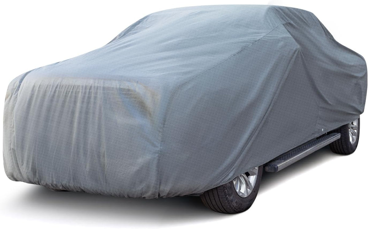 Season Guard Car Cover for Sedans up to 205", Breathable Full Exterior Vehicle Cover, Lightweight Dustproof Indoor & Light Outdoor Car Cover, Gray