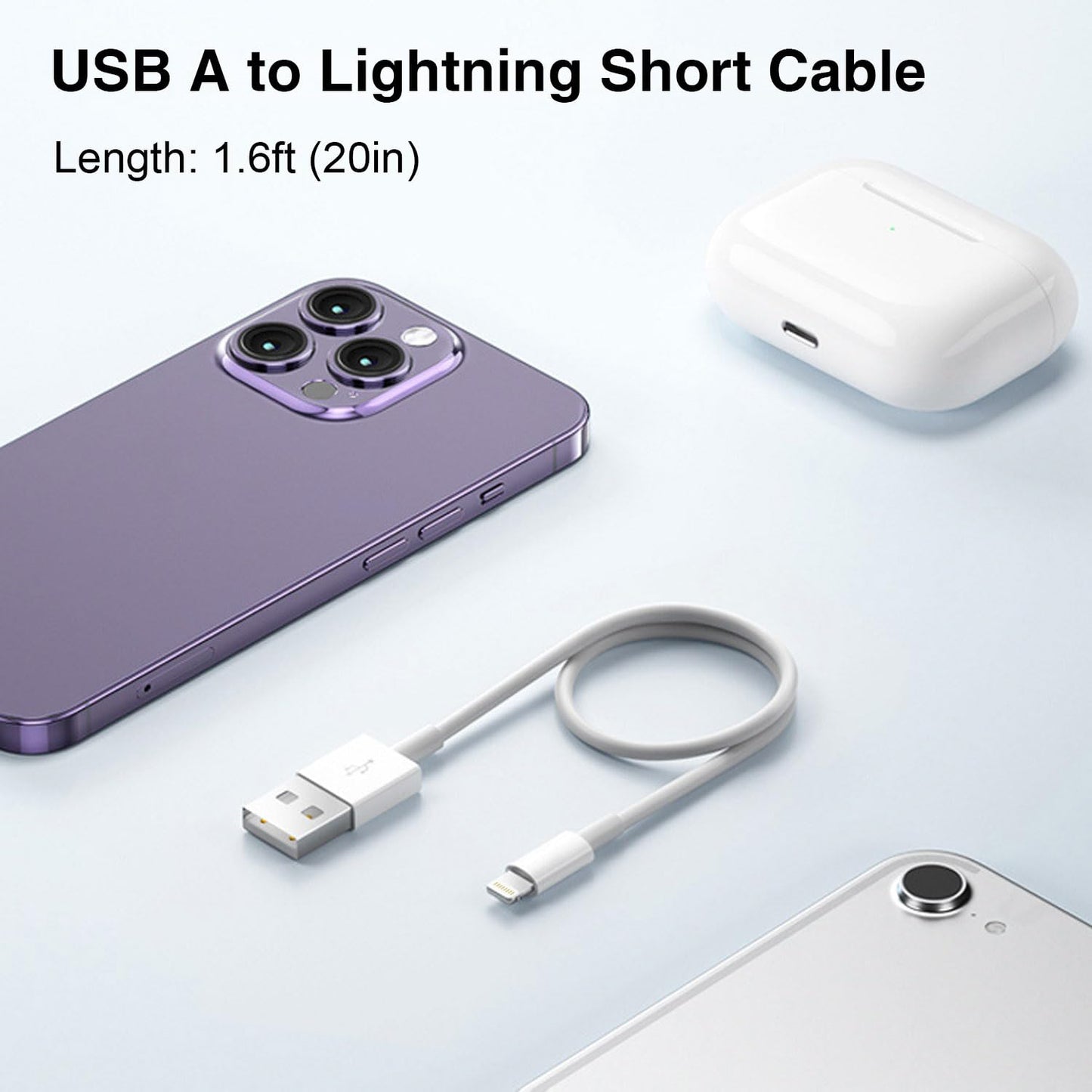 Car Carplay Cable for iPhone 17/16/15, USB A to USB C Cable Compatible for iPhone 17/16,17Air, 17/16/15 Pro Max,17E/16E/Plus, iPad 10th/11 Gen,iPad Pro 12.9,Air 5th/4th Charger Cord,Car Charging Cable