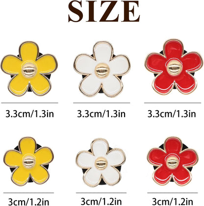 ORIESSE 6pcs Flowers Car Air Freshener Vent Clips Purple White Daisy Air Vent Clip Car Accessories for Women 3.3cm/3cm Flower Vehicle Interior Decor Refillable Diffuser