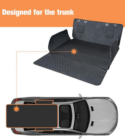 PETICON SUV Cargo Liner for Dogs, Waterproof Trunk Cover for SUVs with Bumper Flap Protector, Scratchproof Durable 600D Oxford Fabric, Non-Slip, Machine Washable