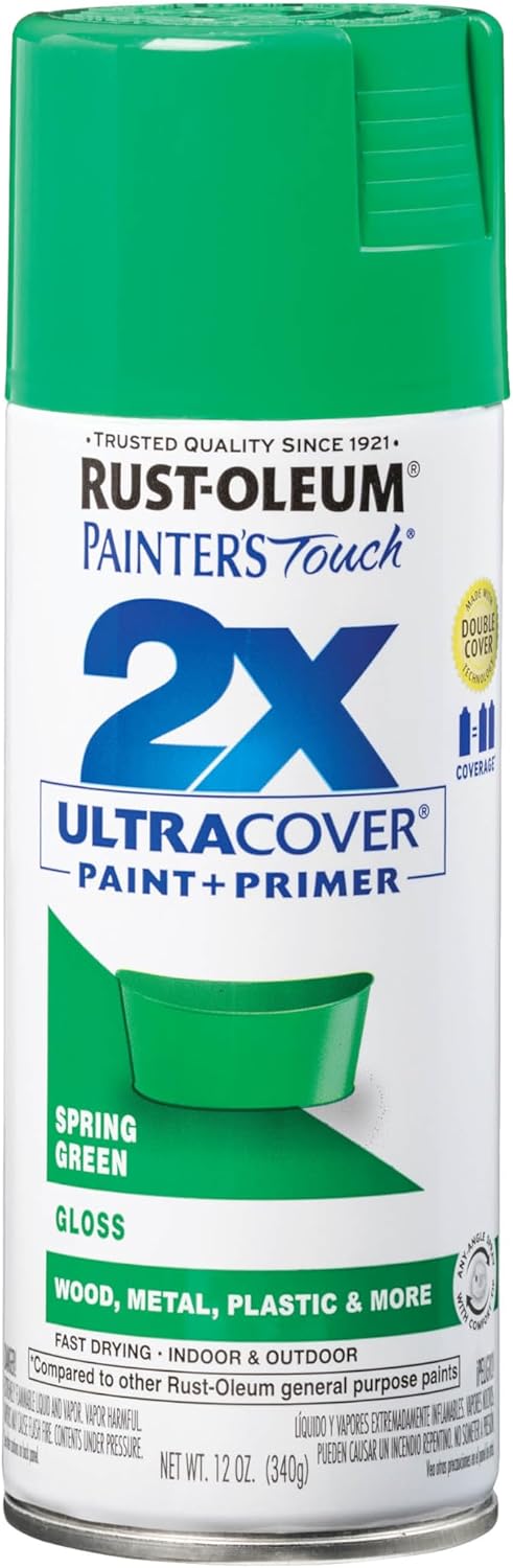 Rust-Oleum 334029 Painter's Touch 2X Ultra Cover Spray Paint, 12 oz, Gloss Clear - Colors E