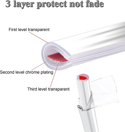 Car Door Edge Guards Chrome Silver Universal U Shape Moulding Trim Strip Automotive Guard Door Protector Decorative for Sedans, Trucks, SUV, ATV (32FT, Silver)