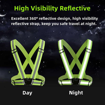 Reflective Strap Safety Vest Gear - 2-10 Pack Adjustable High Visible Reflective Running Gear for Women Men Night