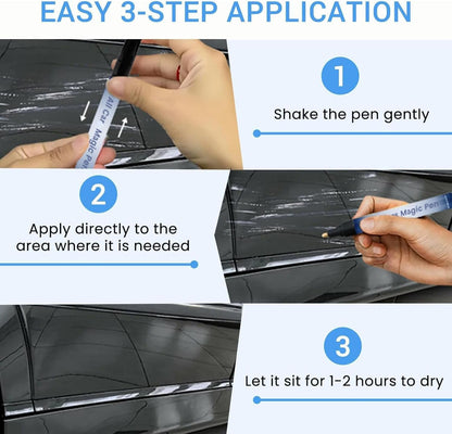 Kurhuxtn All Cars Magic Pen,Car Scratch Remover, Magic Car Scratch Removal Pen, Efficient and Durable, Suitable for All Types of Scratch (2PCS)