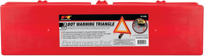 Performance Tool W1498 Large Early Warning Roadside Emergency Reflective Triangle, 3 Pack with Case (Dot Approved), 3 Pack