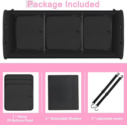 AOPHY Trunk Organizer for Car, 95L Large Capacity Trunk Storage with Non-Slip Bottom Strips, Cargo Organizer for Suv, Truck, Sedan, Waterproof Portable Car Organizers for Women Men(Pink)