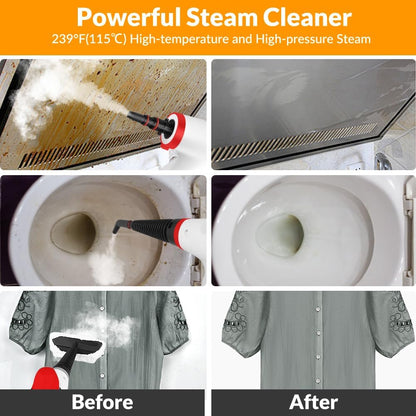 Handheld Pressurized Steam Cleaner with 12 pcs Accessories, Steamer for Cleaning, Steam Cleaner for Home Use, Steamer for Cleaning Car, Furniture, Floor, Upholstery, Grout and Tile, Deep Gray