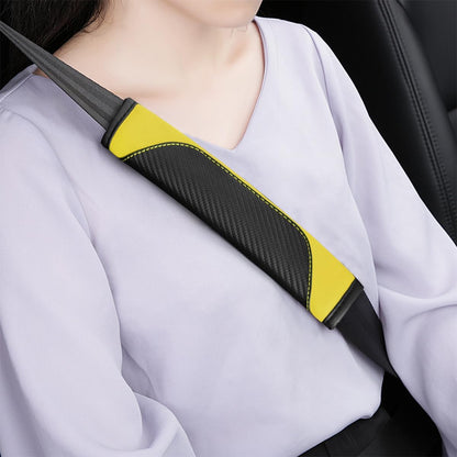 AUCELI 2PCS Car Seat Belt Cover, Carbon Fiber Seatbelt Shoulder Strap Covers, Breathable Leather Soft Harness Pad Protect Your Neck and Shoulder Compatible with Cars