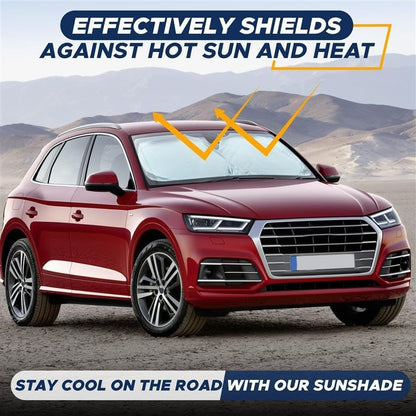 EcoNour Car Windshield Sun Shade | 2025 Upgraded Innovative No-Light-Pass Technology for Maximum Coverage | Foldable Sun Shade Keeps Your Vehicle Cool | Must-Have Car Accessories | Small (59" x 29") - Colors A
