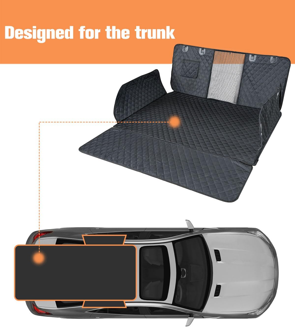 PETICON SUV Cargo Liner for Dogs, Waterproof Trunk Cover for SUVs with Bumper Flap Protector, Scratchproof Durable 600D Oxford Fabric, Non-Slip, Machine Washable