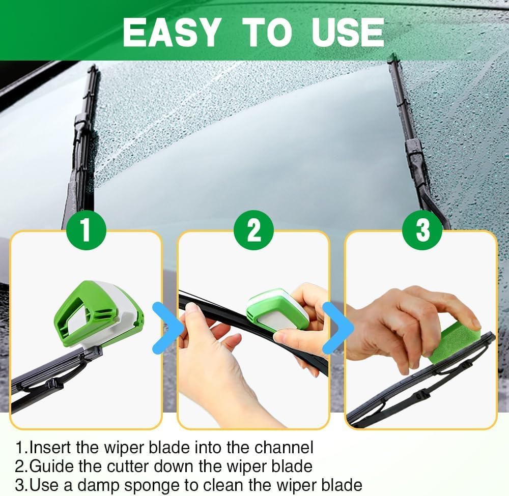 Car Windshield Wiper Regroover Tool | Portable, ABS, Vehicle Wiper Restorer, With Sponge, Universal