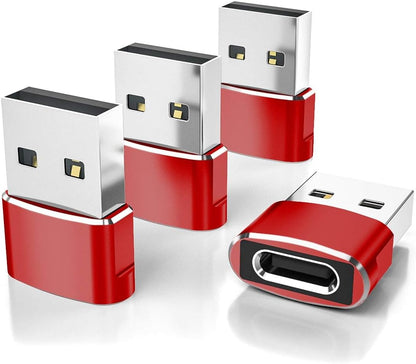 Elebase USB to USB C Adapter for iPhone 17 4Pack,USBC Female to A Male Car Charger Adapter,Type C Converter Apple 17e 16 Pro Max 15 14 Plus,iWatch Watch 11 10 Ultra 3,iPad Air,Samsung Galaxy S26