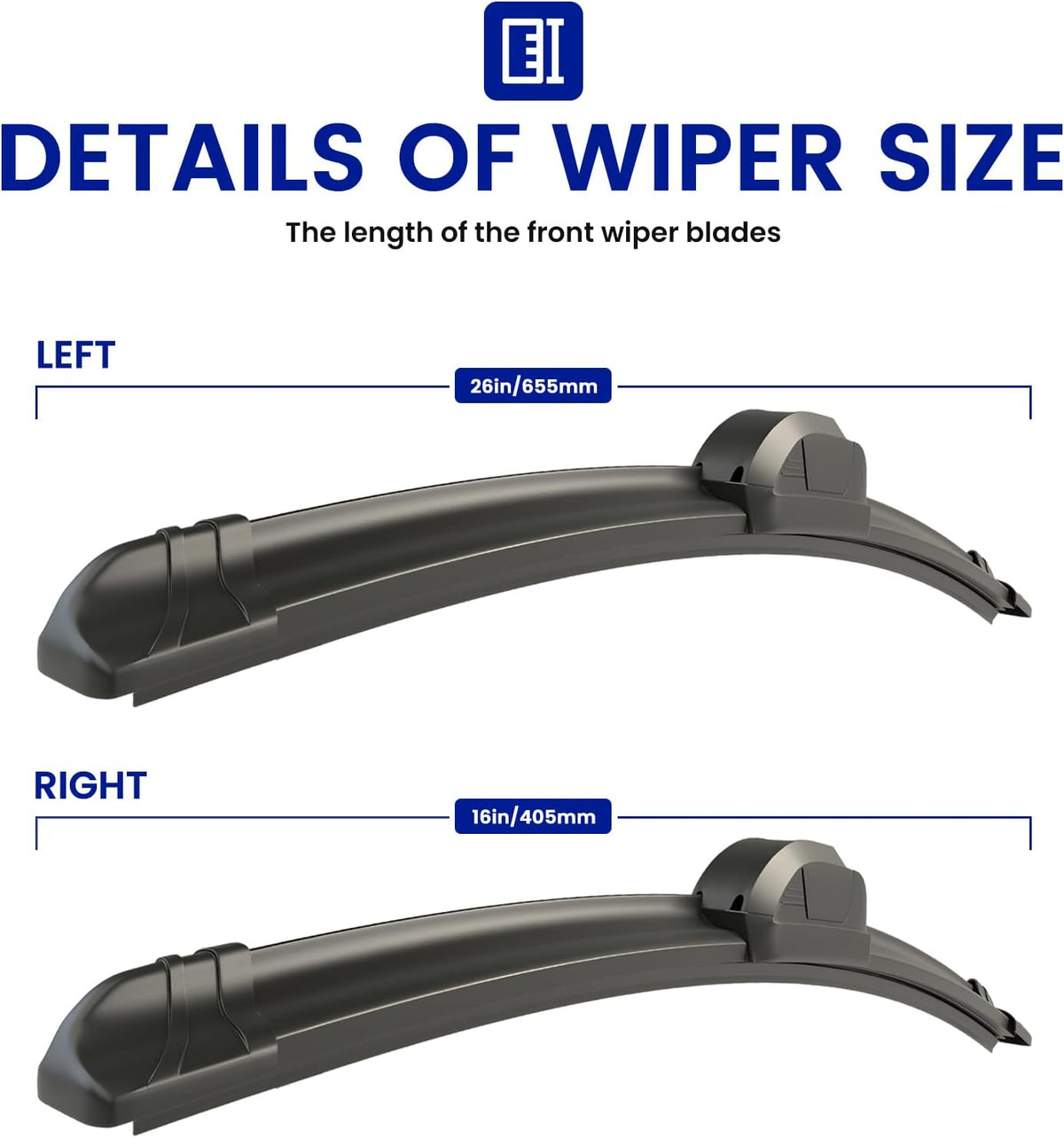 OEM QUALITY 26" + 16" Premium All-Seasons Stable And Quiet Windshield Wiper Blades(Set of 2) - Colors A