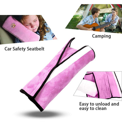 Gray Seat Belt Pillow for Kids 2PC, Seatbelt Pillow for Child Travel, Seat Belt Pillow for Toddler Head Protector, Shoulder Pad for Car Safety Seatbelt, Car Sleeping Seat Belt Pillow Support