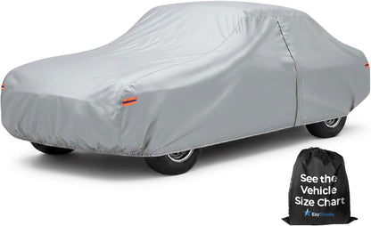 EzyShade 10-Layer Car Cover Waterproof All Weather - See Vehicle Size-Chart - Car Covers for Automobiles & Car Snow Cover - Full Exterior Covers - Winter Rain Sun SUV Sedan. Size A4 (See SizeChart)