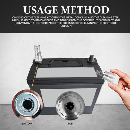 Battery Terminal Cleaners, Cleaner Kit with 2PCS Battery Cleaning Brushes and 10PCS Battery Terminal Anti-Corrosion Washers Protector Fiber, Universal Cleaning Accessories for Car, Boat