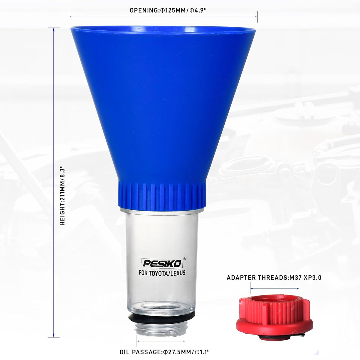 Engine Oil Funnel Spill-Free Hands-Free Compatible with Buick, Cadillac, Chevrolet, and GMC Vehicles for Fast & Easy Oil Change