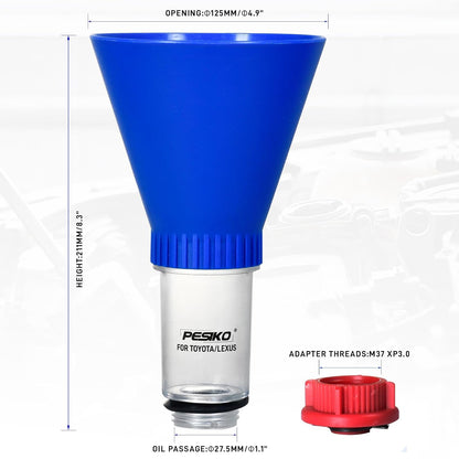 Engine Oil Funnel Spill-Free Hands-Free Compatible with Buick, Cadillac, Chevrolet, and GMC Vehicles for Fast & Easy Oil Change