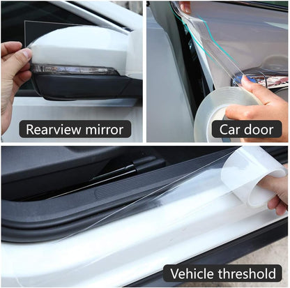 MYFAMIREA Anti-Scratch Anti-Collision Adhesive Strip Car Door Edge Guard Protector Strip Car Door Scuff Plate Protectors Transparent Invisible Tape for Rear Bumper/Door(33Ft x 2In)