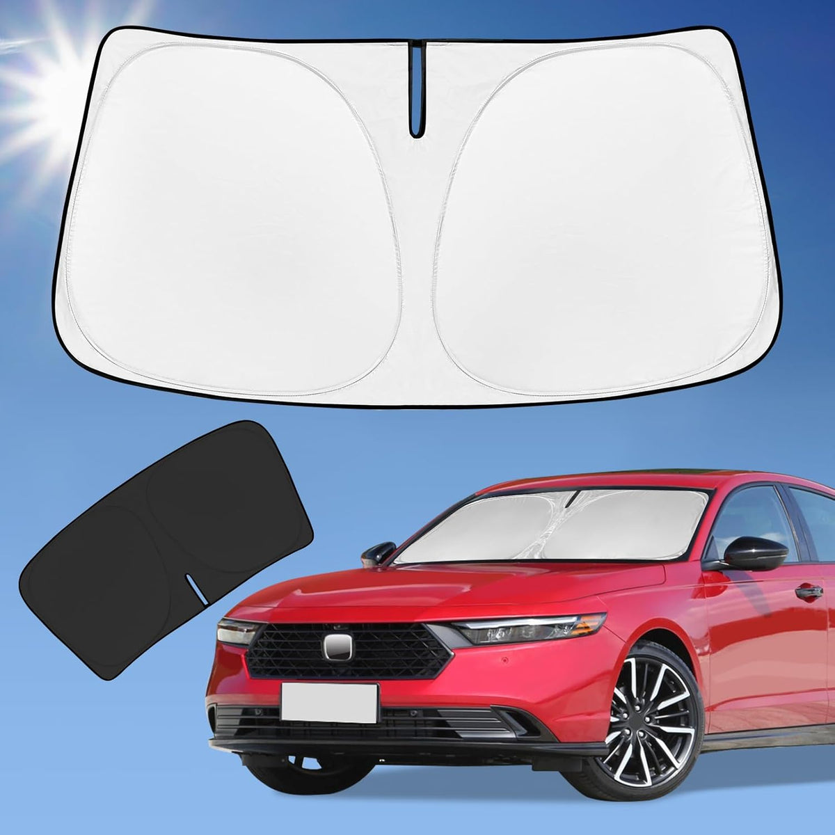 for Toyota Tacoma 2016-2023 2024 2025 2026 Sun Shade Sunshade Windshield Cover - 4 Layers Front Window Shade Custom Fit Tacoma 2Dr 4Dr Pickup Sun Visor 240T Shade Blocks UV Rays Car Accessories - Colors A